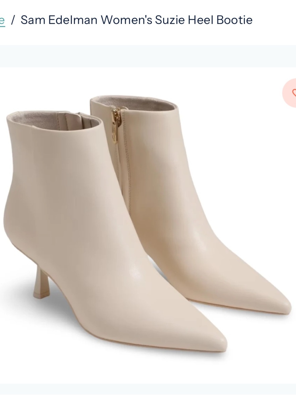 Circus by Sam Edelman Cream Colored Kitten Heel Side Zip Suzie Booties